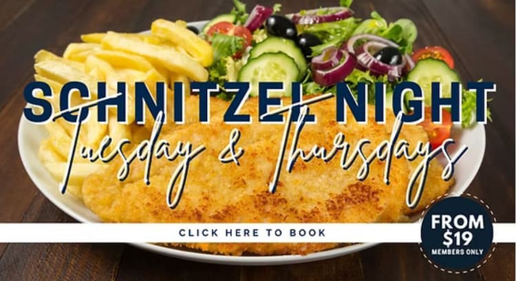 $19 Schnitzel Nights | Happy Hour Drinks & Specials