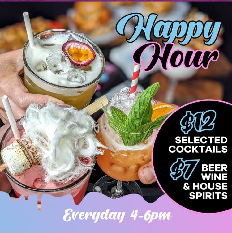 $7 Beer Wine & Spirits, $12 Cocktails | Happy Hour Drinks & Specials
