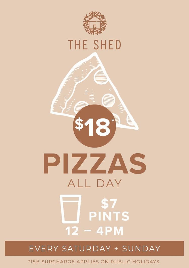 $18 Pizzas in The Shed | Happy Hour Drinks & Specials