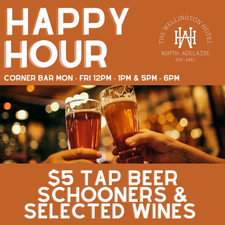$5 Schooners & Wine | Happy Hour Drinks & Specials