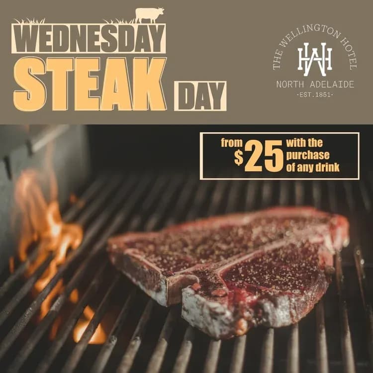 $25 Steak Wednesday | Happy Hour Drinks & Specials