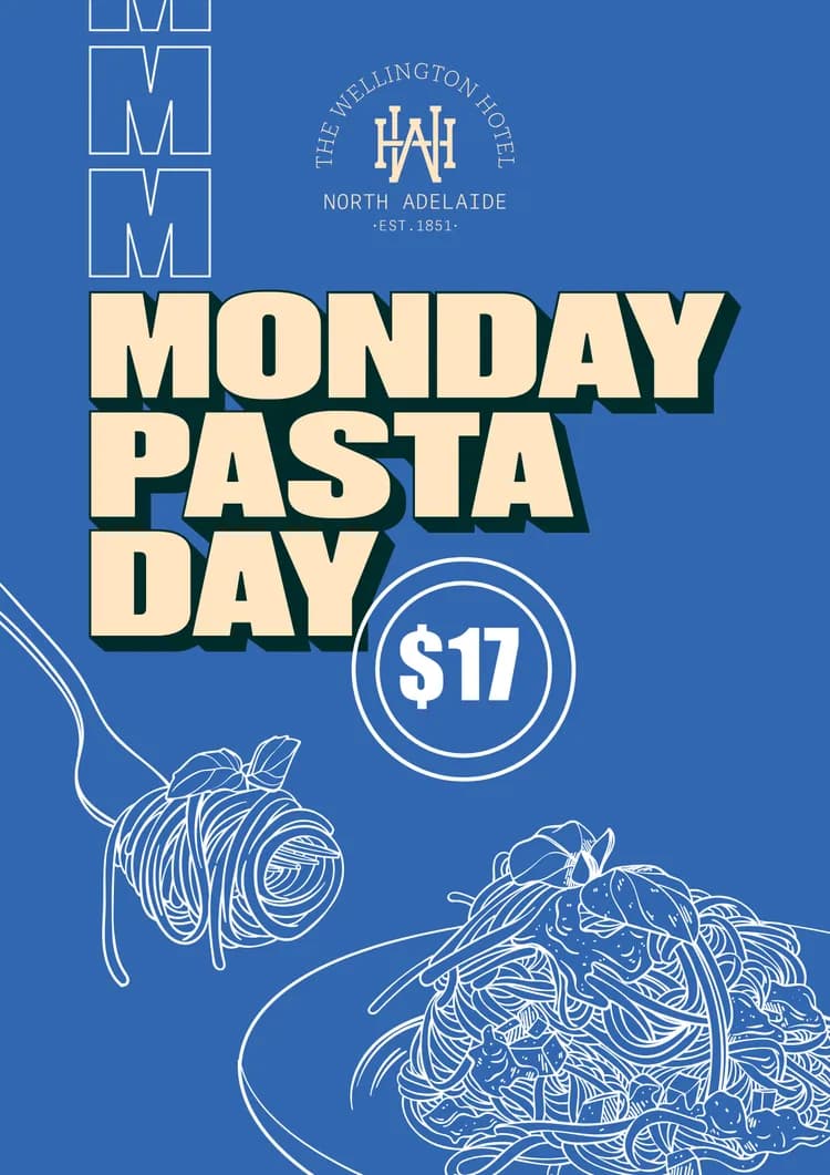 $17 Pasta Monday | Happy Hour Drinks & Specials