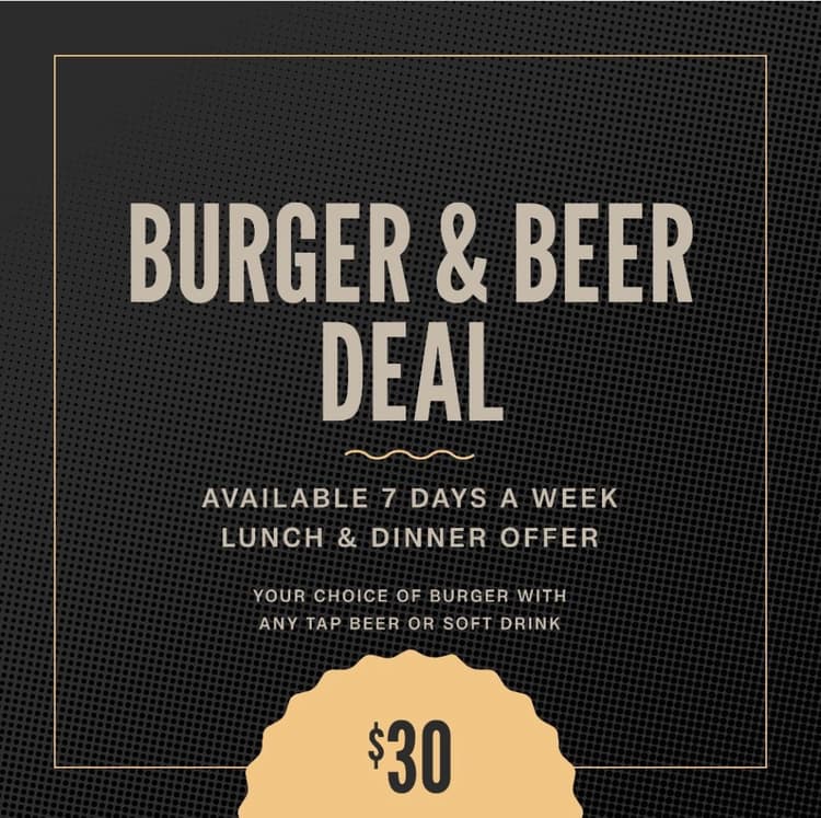 $30 Burger & Beer | Happy Hour Drinks & Specials