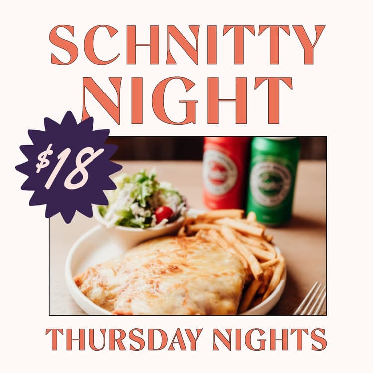 $18 Schnitty Night Thursdays | Happy Hour Drinks & Specials