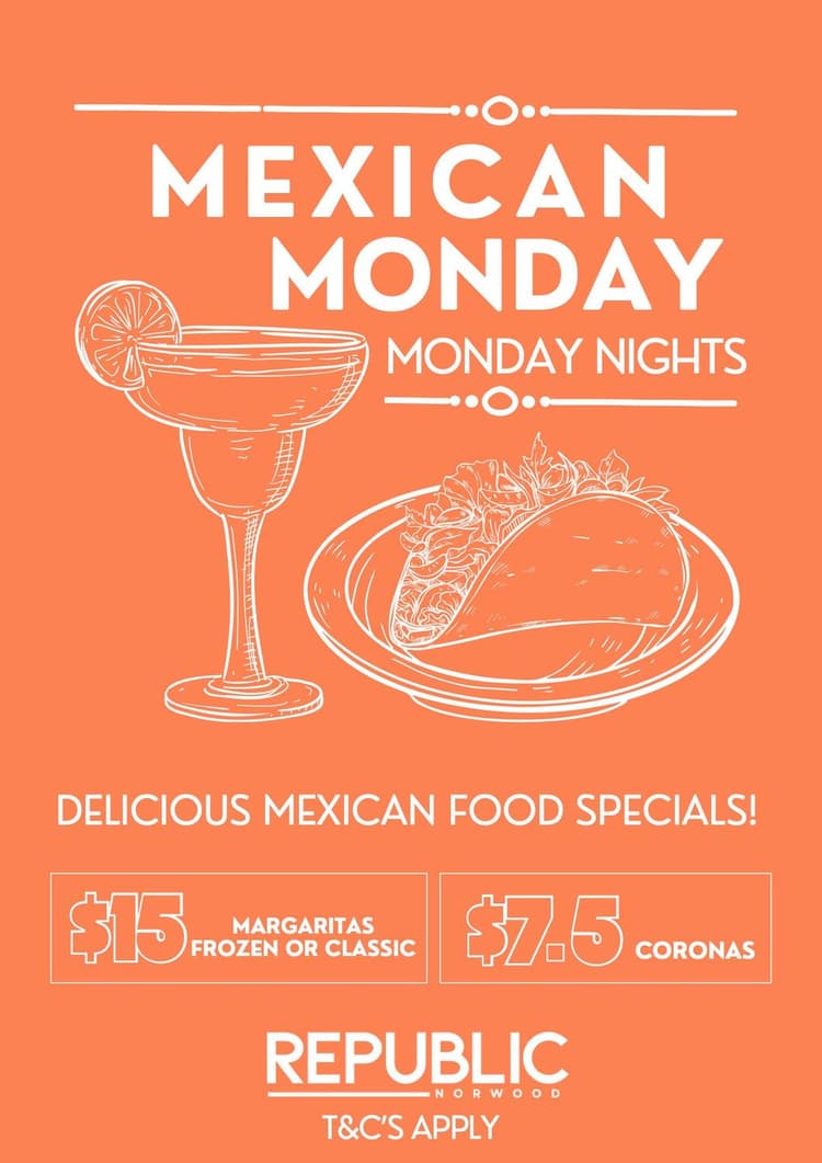 Mexican Monday Nights | Happy Hour Drinks & Specials