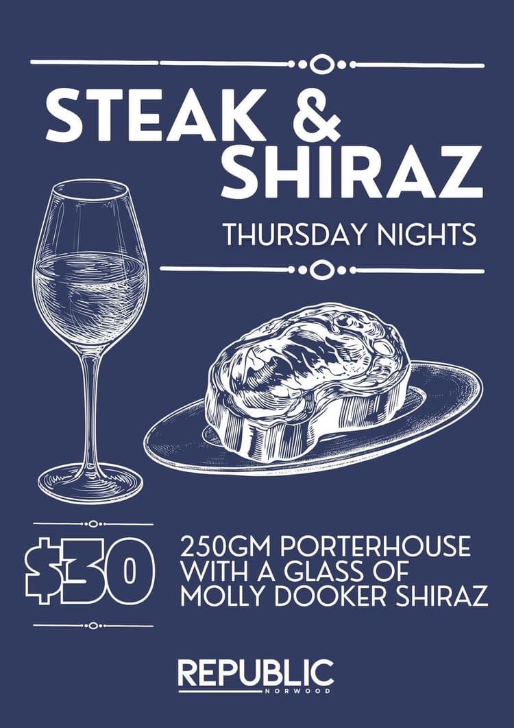 $30 Steak and Shiraz | Happy Hour Drinks & Specials