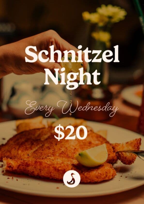 $20 Schnitzel Night | Happy Hour Drinks & Specials