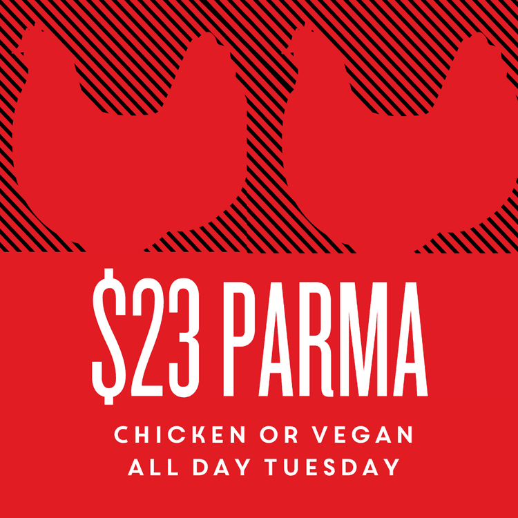 $23 Parma Tuesday | Happy Hour Drinks & Specials