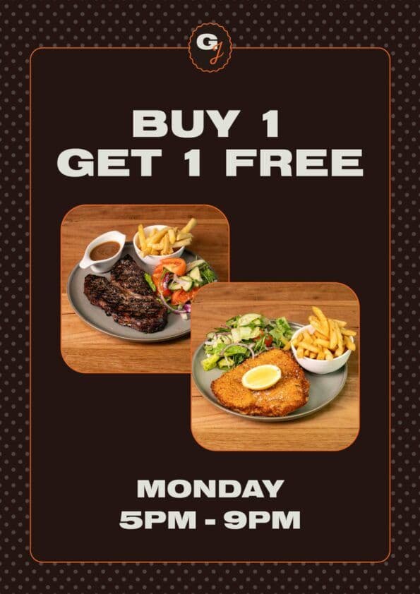 2 for 1 Main Meals | Happy Hour Drinks & Specials