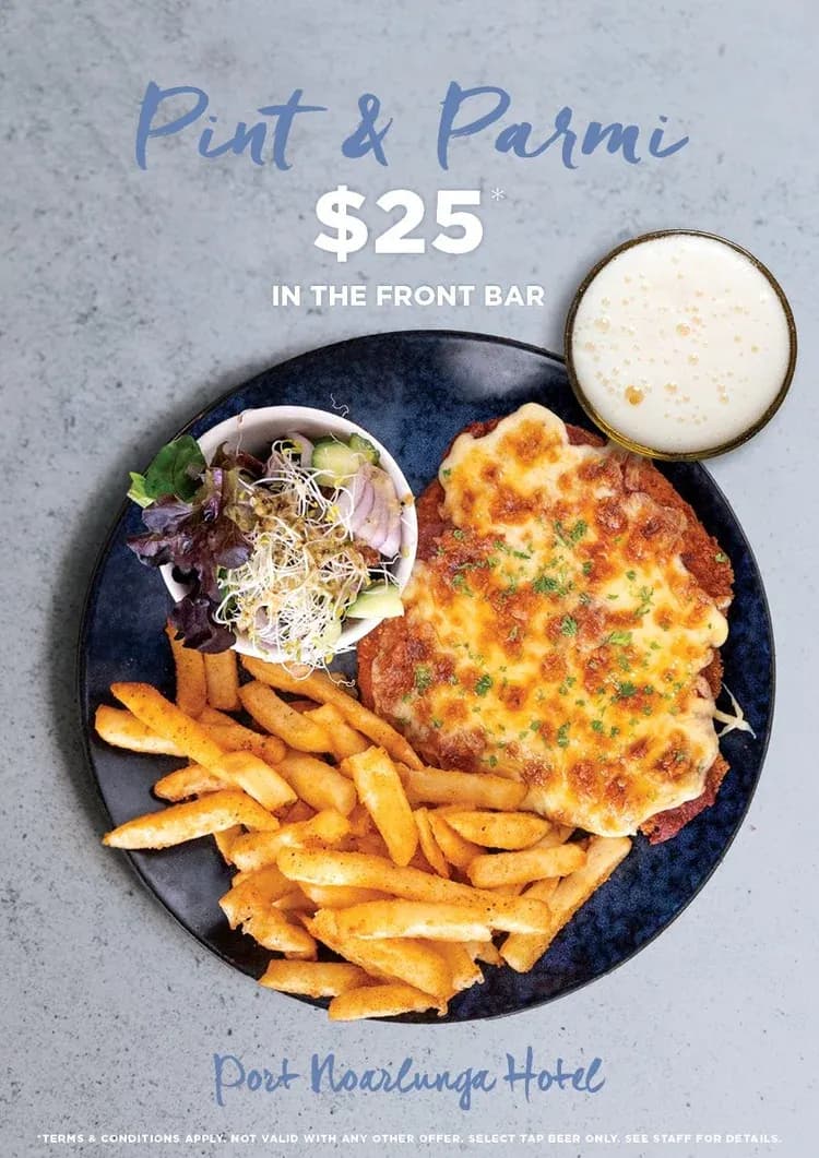 $25 Parmi & Pint | Happy Hour Drinks & Specials