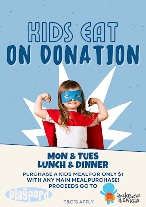 Kids Eat For Donation | Happy Hour Drinks & Specials