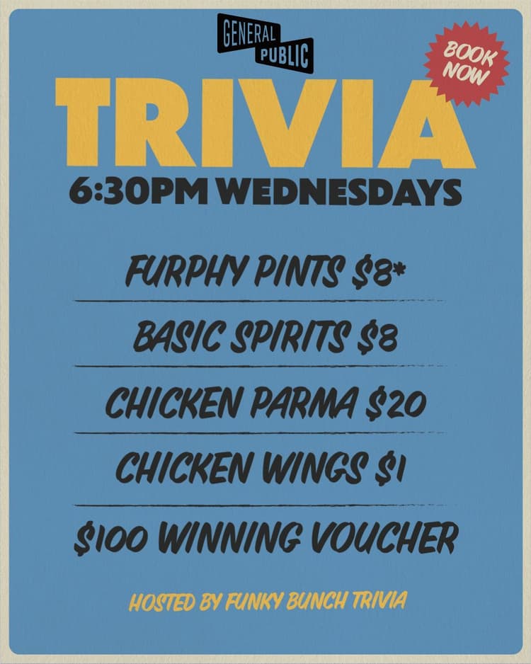 Trivia Night | Happy Hour Drinks & Specials