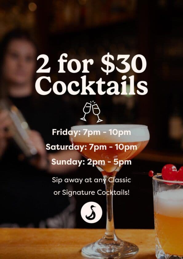 2 for $30 Cocktails | Happy Hour Drinks & Specials