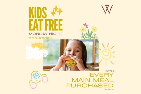 MONDAY NIGHT KIDS EAT FREE | Happy Hour Drinks & Specials