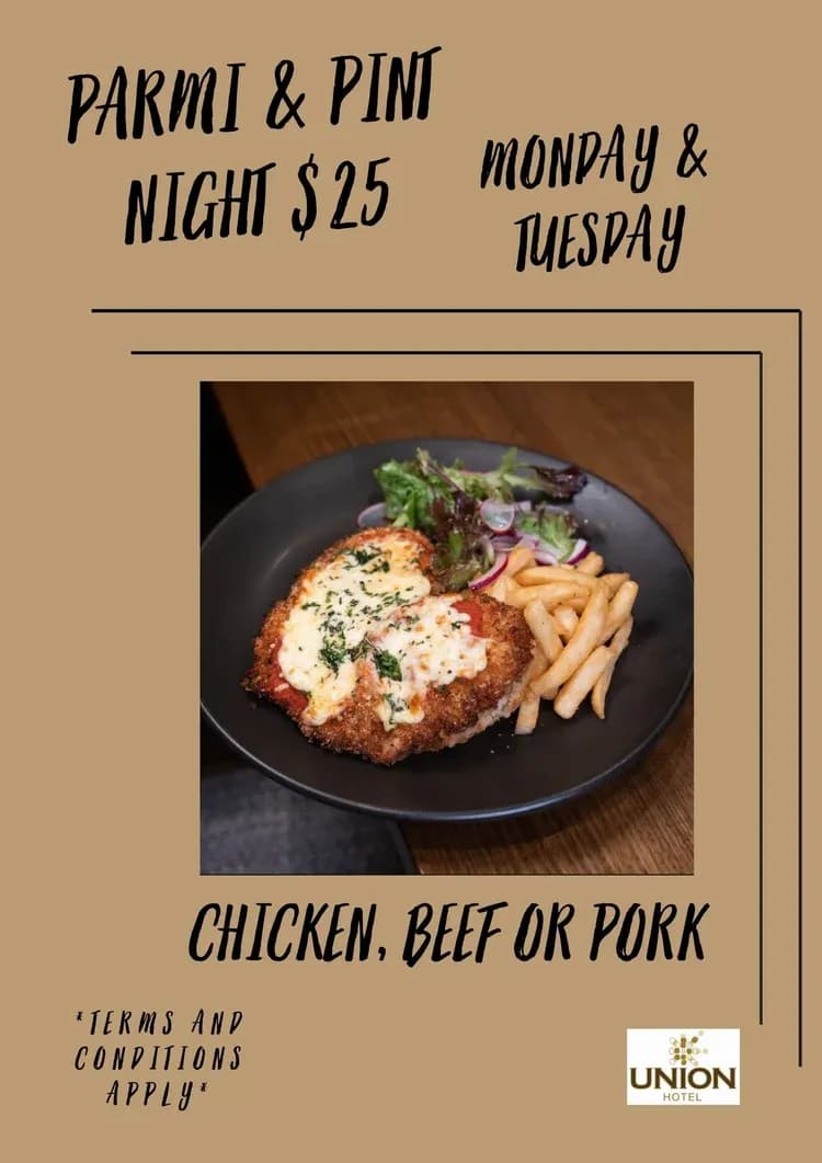 $25 Parmi & Pint | Happy Hour Drinks & Specials