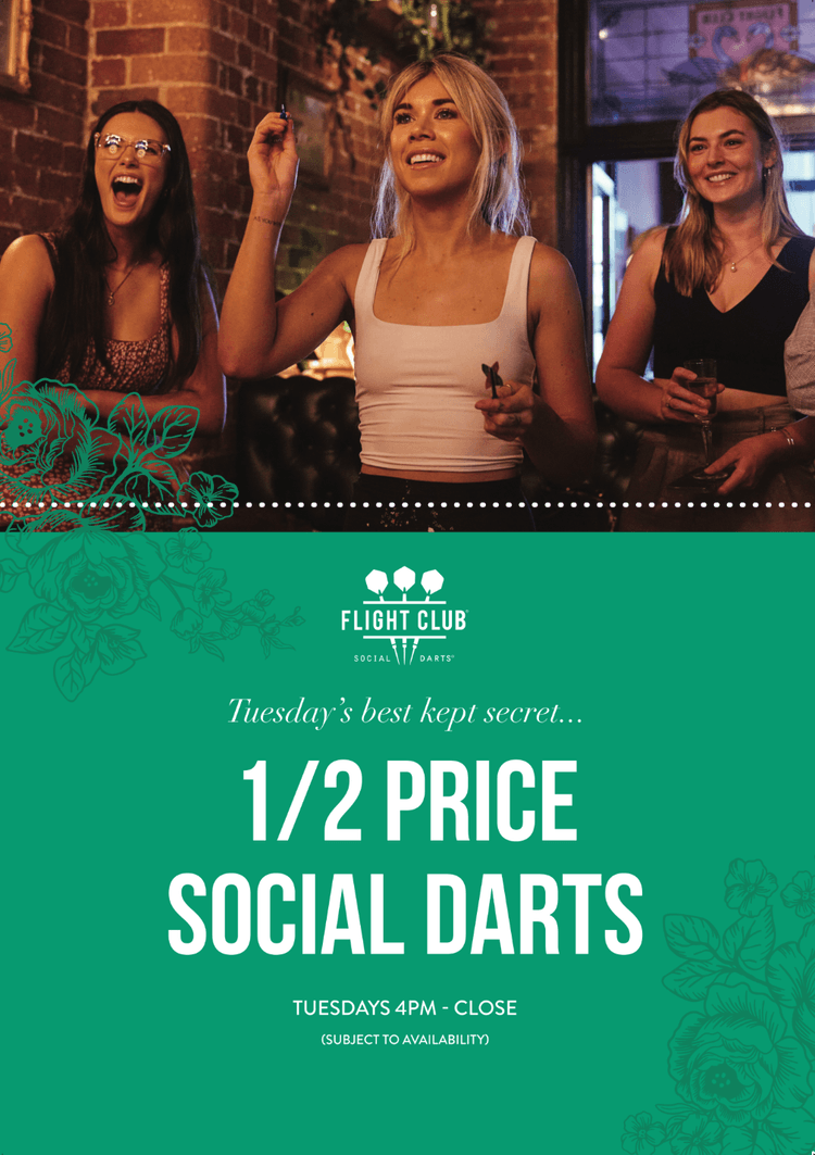Half Price Social Darts Tuesday | Happy Hour Drinks & Specials
