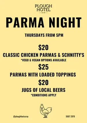 Parma Night | Happy Hour Drinks & Specials
