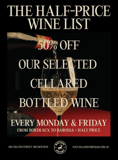 Half Price Wine List | Happy Hour Drinks & Specials