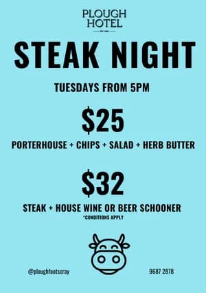 Steak Night | Happy Hour Drinks & Specials
