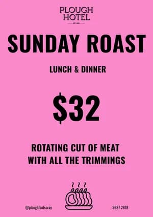 Sunday Roast | Happy Hour Drinks & Specials