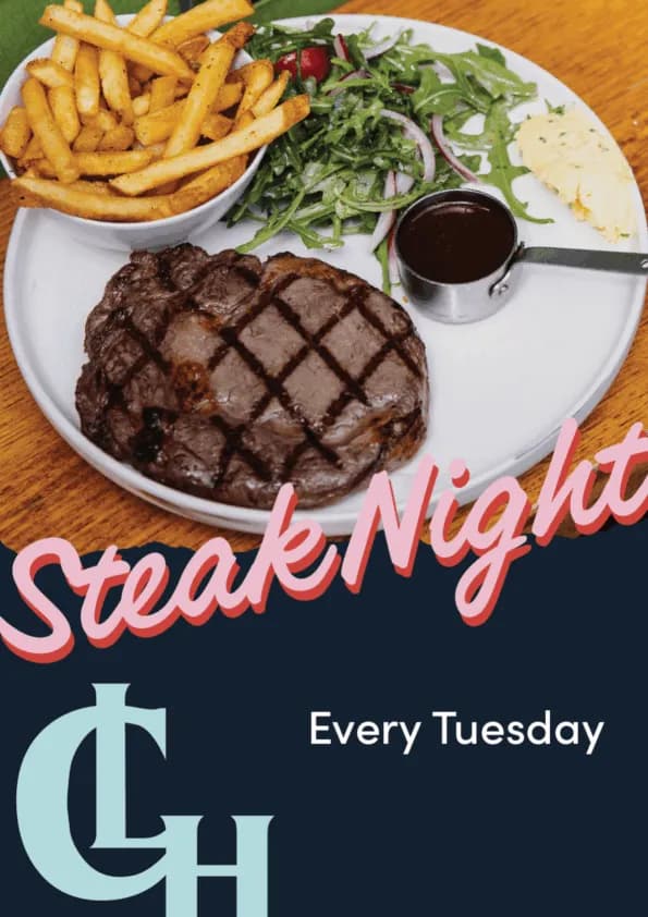 Tuesday Steak Night | Happy Hour Drinks & Specials