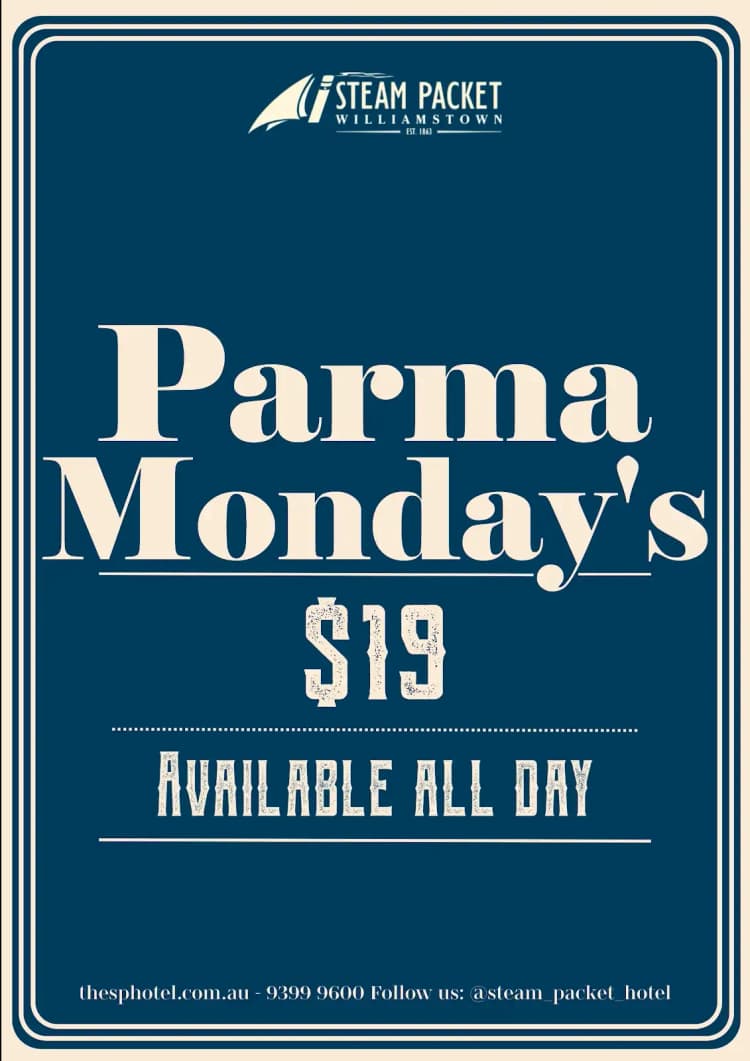 $19 Parmas | Happy Hour Drinks & Specials