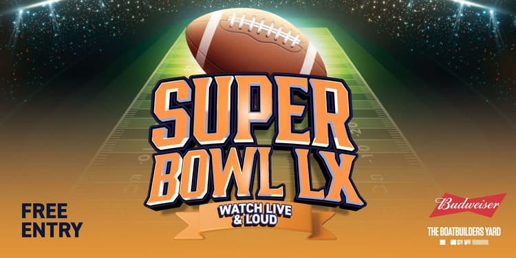 Super Bowl LX at The Boatbuilders Yard | Happy Hour Drinks & Specials