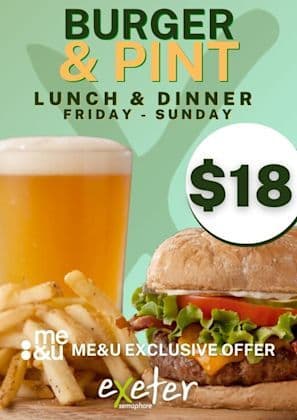 $18 Burger & Pint | Happy Hour Drinks & Specials