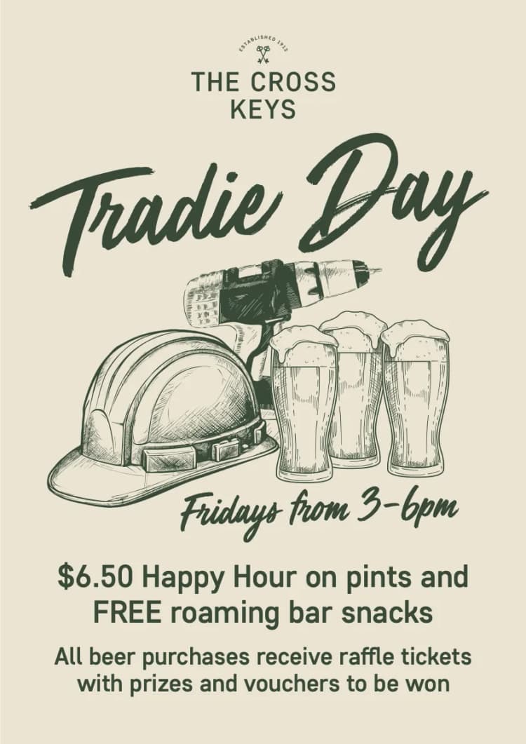 Tradie Day Fridays | Happy Hour Drinks & Specials