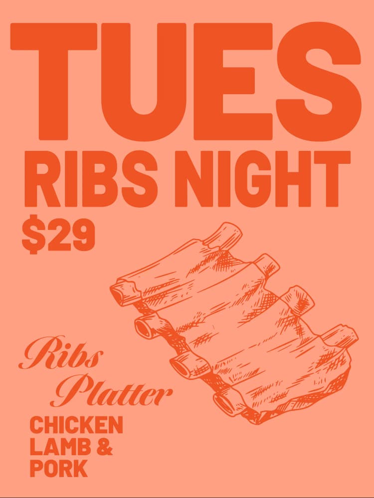 Ribs Night | Happy Hour Drinks & Specials