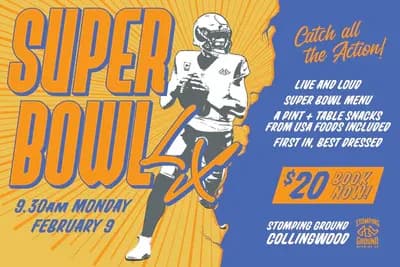Super Bowl Monday @ Collingwood | Happy Hour Drinks & Specials