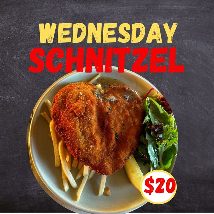 Wednesday $20 Schnitzel | Happy Hour Drinks & Specials