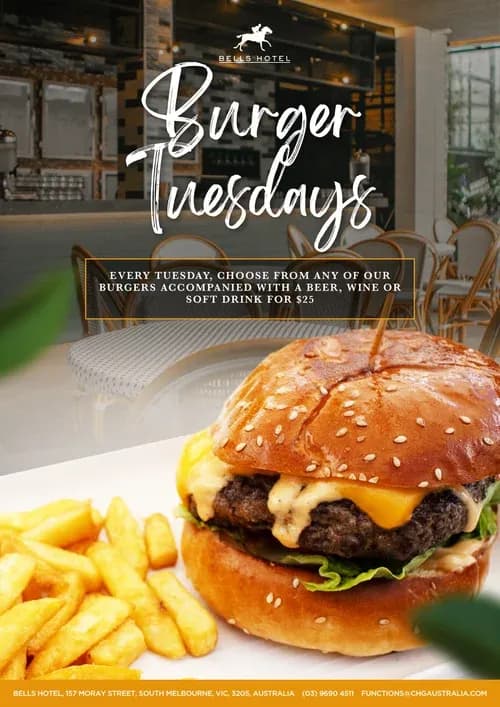 Burger Tuesdays | Happy Hour Drinks & Specials