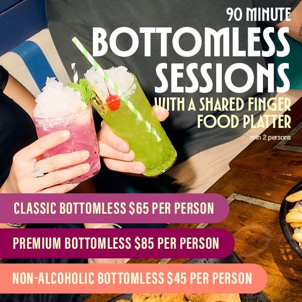 BOTTOMLESS COCKTAILS | Happy Hour Drinks & Specials