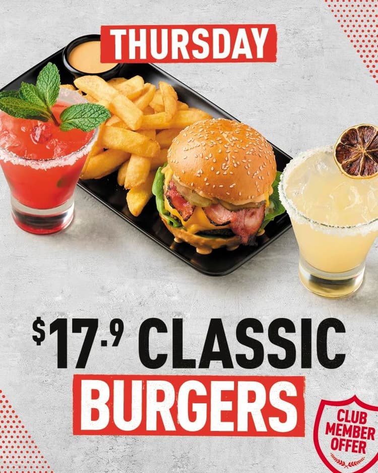 Classic Burgers | Happy Hour Drinks & Specials