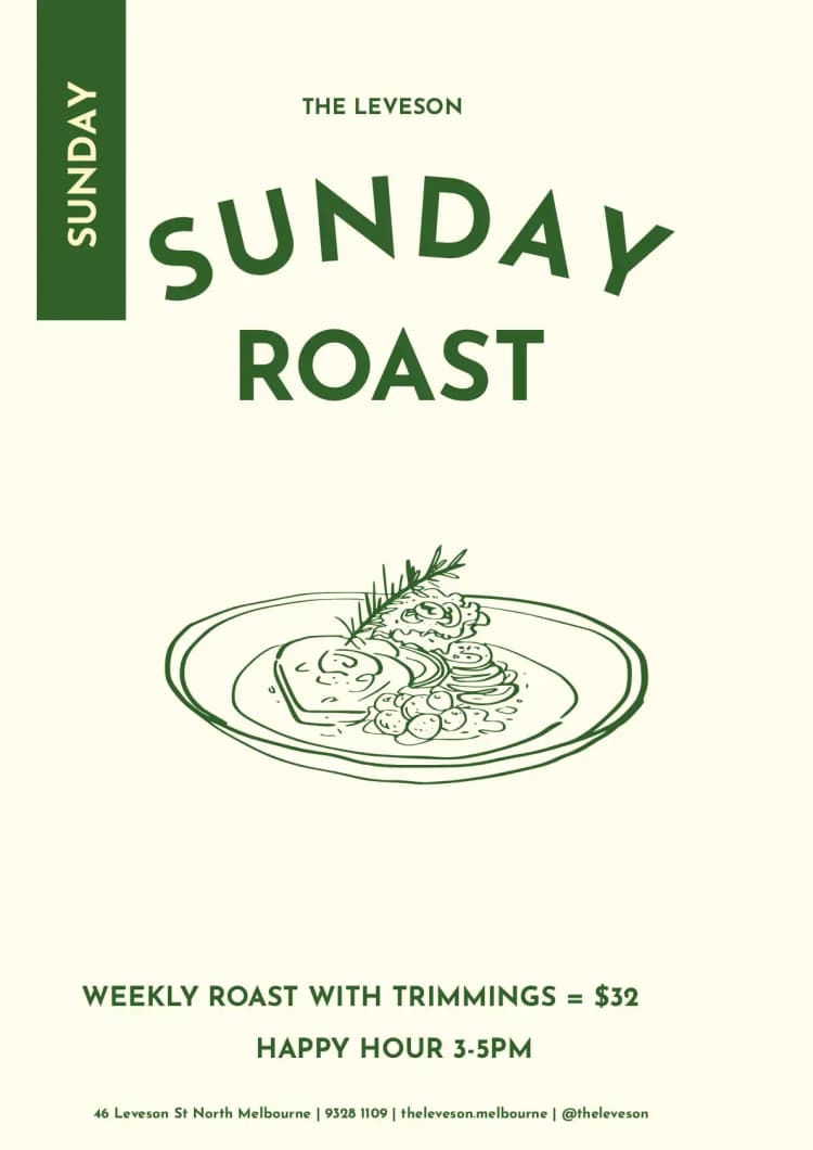 Sunday Roast | Happy Hour Drinks & Specials