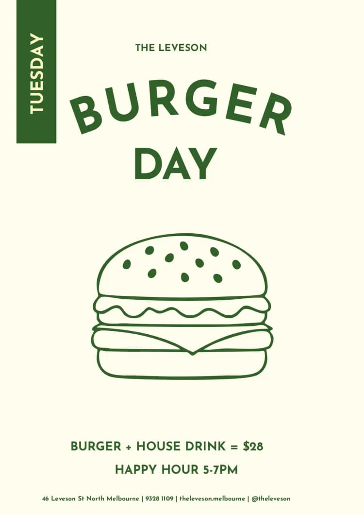 Burger Day | Happy Hour Drinks & Specials