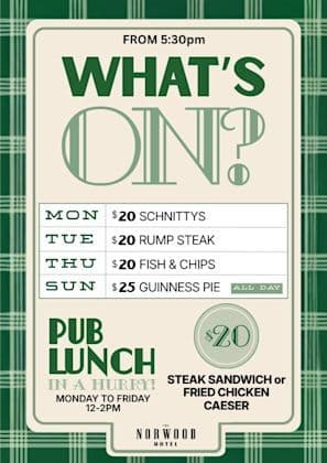 $20 Schnitzels All Day Monday | Happy Hour Drinks & Specials