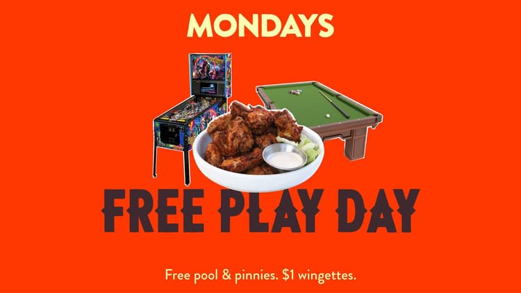 Free Pool & Pinnies + $1 Wingettes | Happy Hour Drinks & Specials