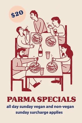 $20 Parma Specials | Happy Hour Drinks & Specials
