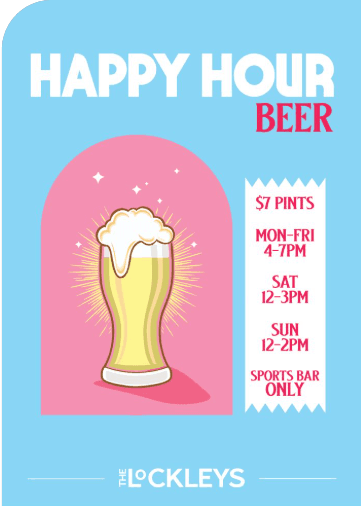$7 Pints in the Sports Bar | Happy Hour Drinks & Specials