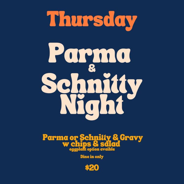 Parma And Schnitty Night | Happy Hour Drinks & Specials