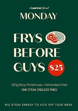 $25 Steak Mondays | Happy Hour Drinks & Specials