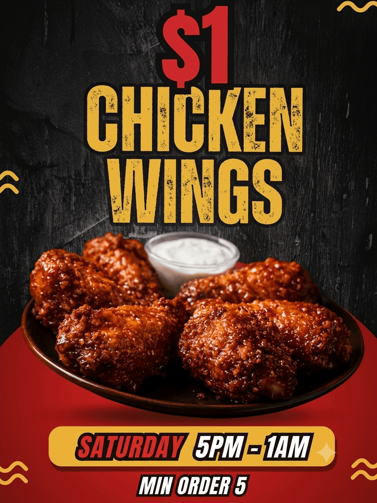 $1 country fried chicken wings | Happy Hour Drinks & Specials