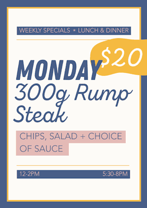 Steak Mondays | Happy Hour Drinks & Specials