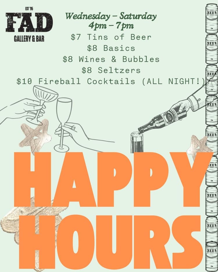 FADulous Nightly Happy Hours 4-7pm | Happy Hour Drinks & Specials