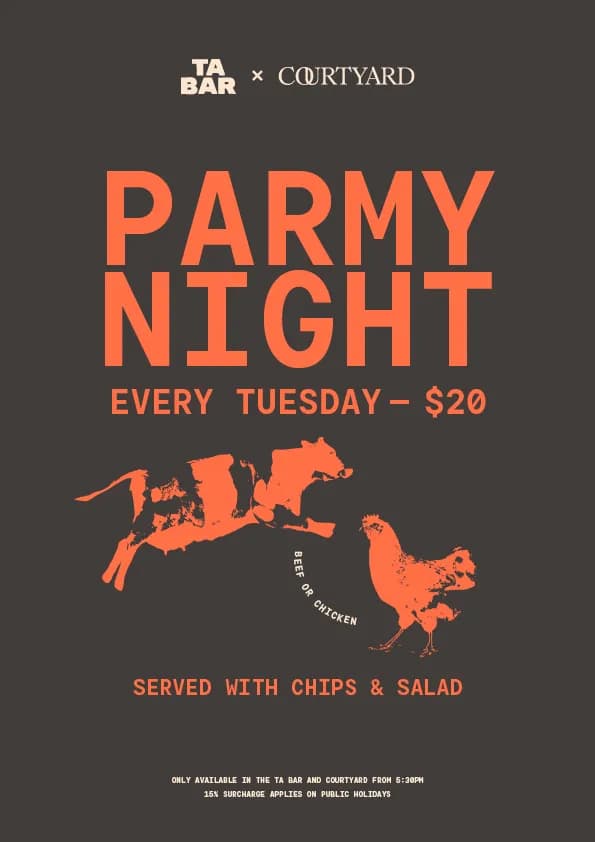 Parmy Night Tuesdays | Happy Hour Drinks & Specials