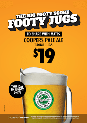 Footy Jugs | Happy Hour Drinks & Specials
