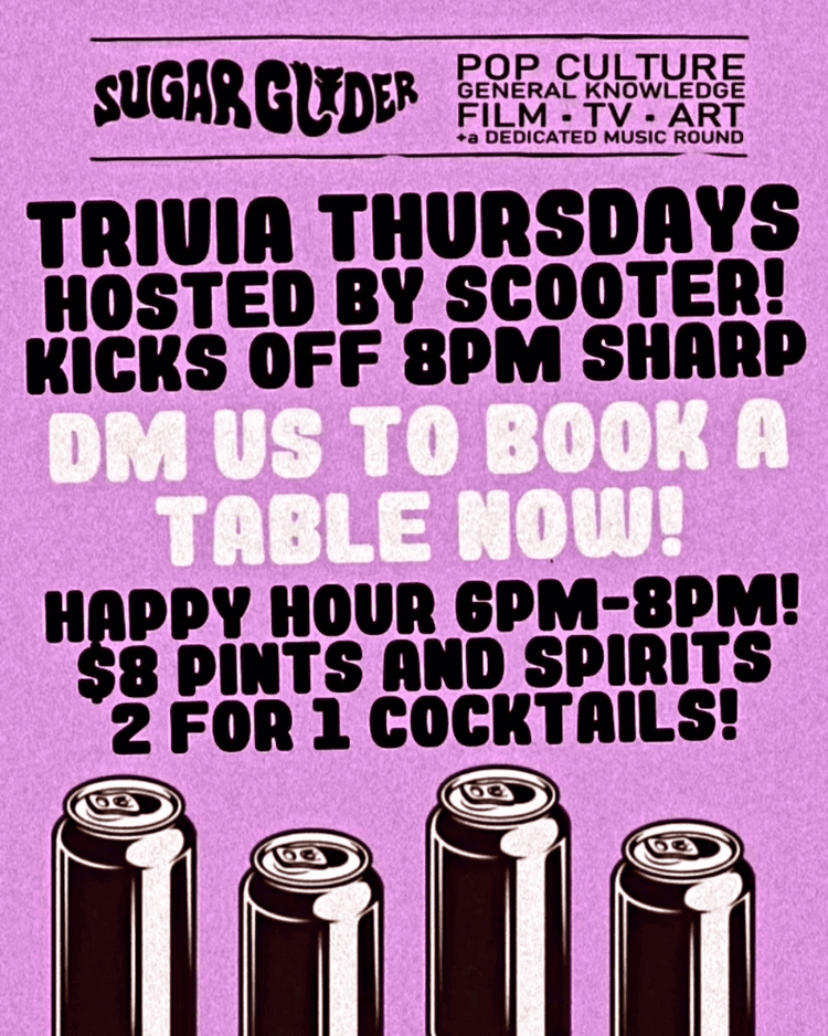 TRIVIA THURSDAYS hosted by Scooter! | Happy Hour Drinks & Specials