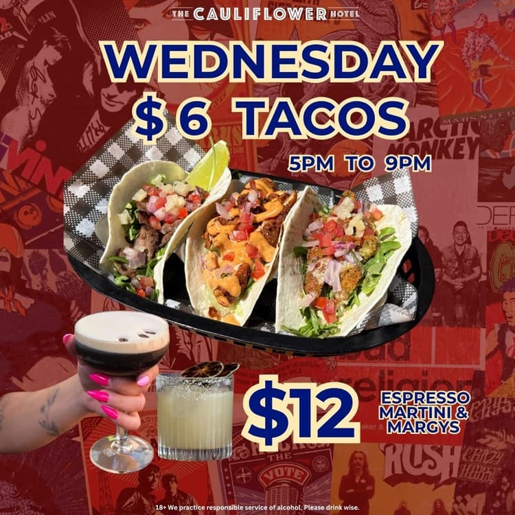 $6 Wednesday Tacos | Happy Hour Drinks & Specials
